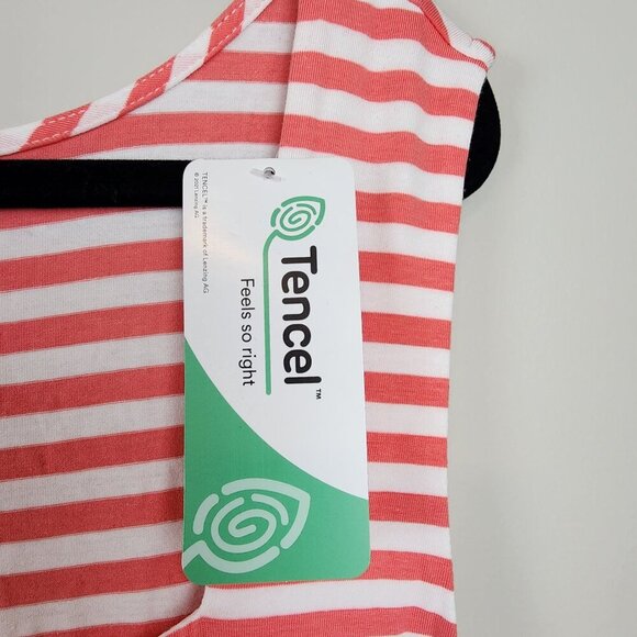 New Lands' End  maxi dress sz 2X 20-22 women plus size red stripes sleeveless - Picture 5 of 13